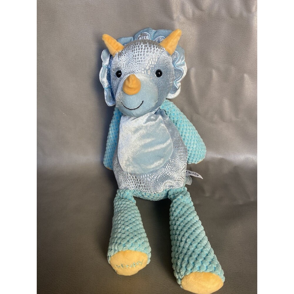 Scentsy Buddy Plush Terra Dinosaur Triceratops Blue Shimmer